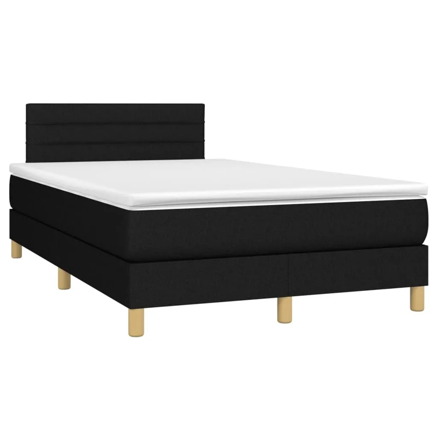 vidaXL Boxspringbett mit Matratze & LED Schwarz 120x200 cm Stoff 3133783 günstig online kaufen