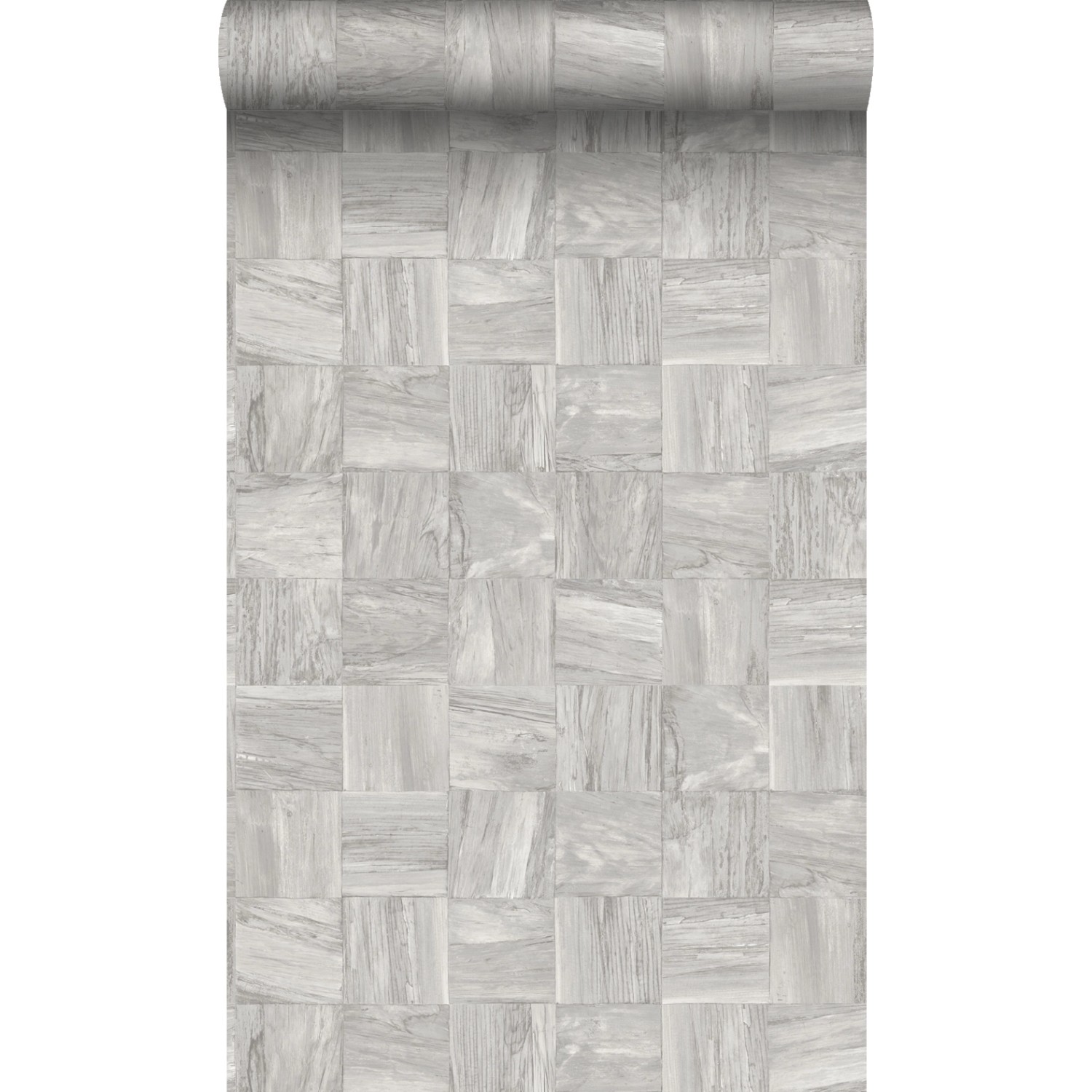 Origin Luxury Wallcoverings Tapete Quadratische Holzstücke Hellgrau 53 Cm X günstig online kaufen