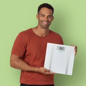ecomed by medisana BS 70E digitale Körperanalysewaage bis 150 kg Personenwaage aus Glas