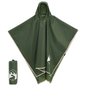 vidaXL Regenponcho mit Kapuze 2-in-1-Design Grün 223x145 cm 4004197