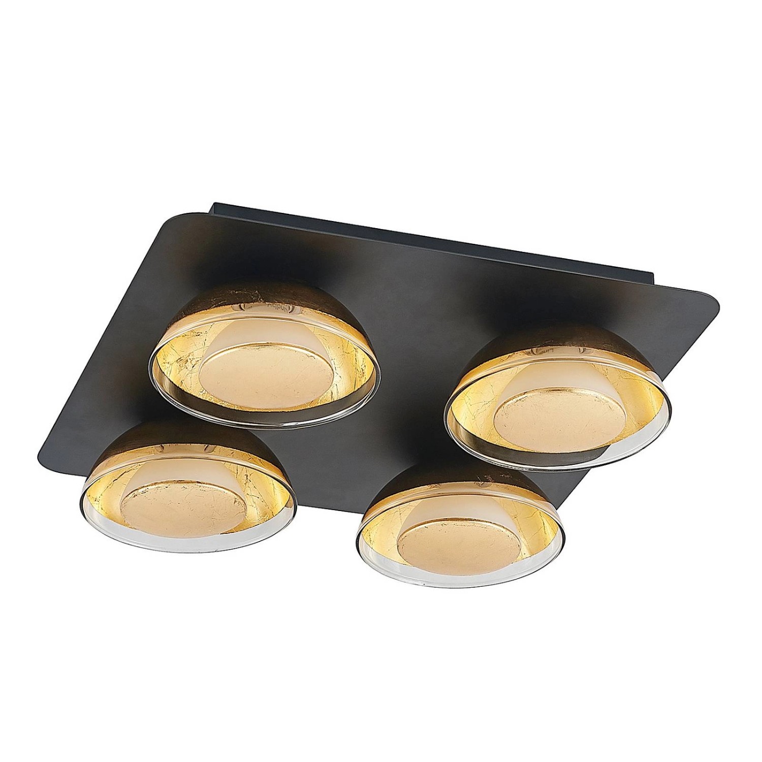 Lindby Deckenlampe Erin 9951001 in Schwarz aus Metall 4-flammig GU10 Wohnzi günstig online kaufen