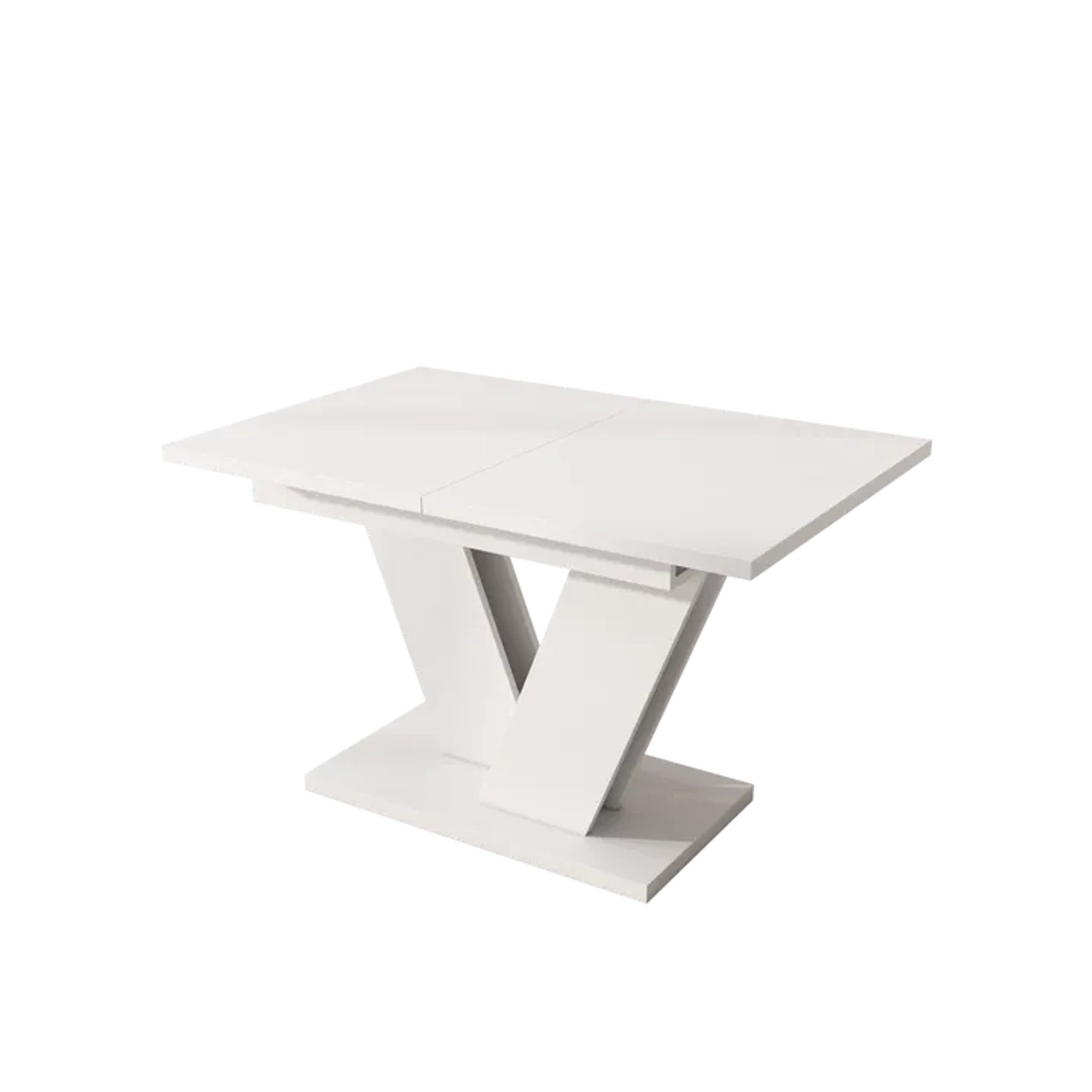 okwish Esstisch Rechteckig/Ausziehbar/V-Förmige Beine für 4-6 Personen 120/160 × 80 cm Weiß