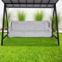 Hellgraue Beautissu Hollywoodschaukelauflage Flair HS 180x50x8cm auf Gartenschaukel.