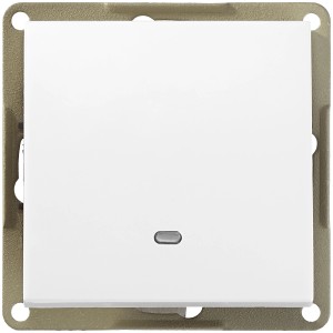 Weißer Kontroll-Wechselschalter Emelie Unterputz für Lichtsteuerung.