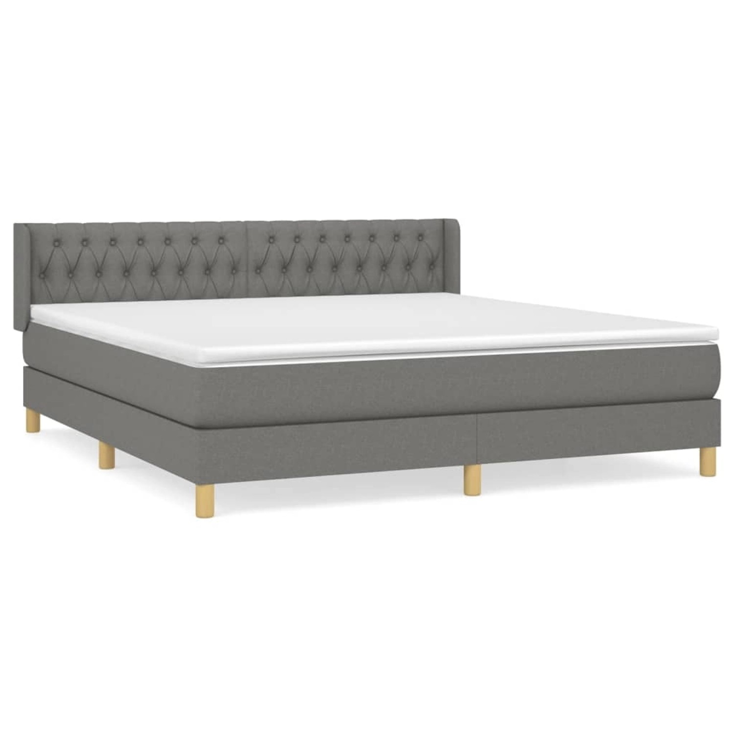 vidaXL Boxspringbett mit Matratze Dunkelgrau 180x200 cm Stoff 3130530 günstig online kaufen
