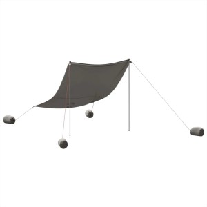 vidaXL Strand-Schattenzelt mit Sandsäcken Grau 214x236 cm 4008643