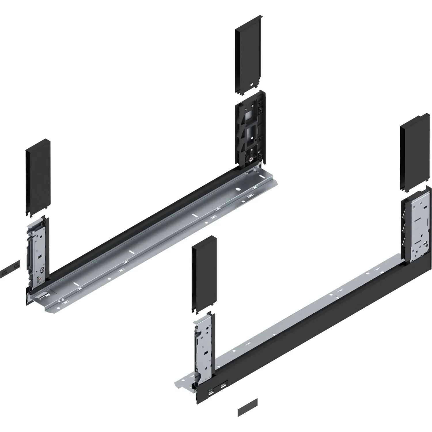 Blum Zarge Legrabox free Höhe C Nennlänge 600 mm Carbonschwarz Matt