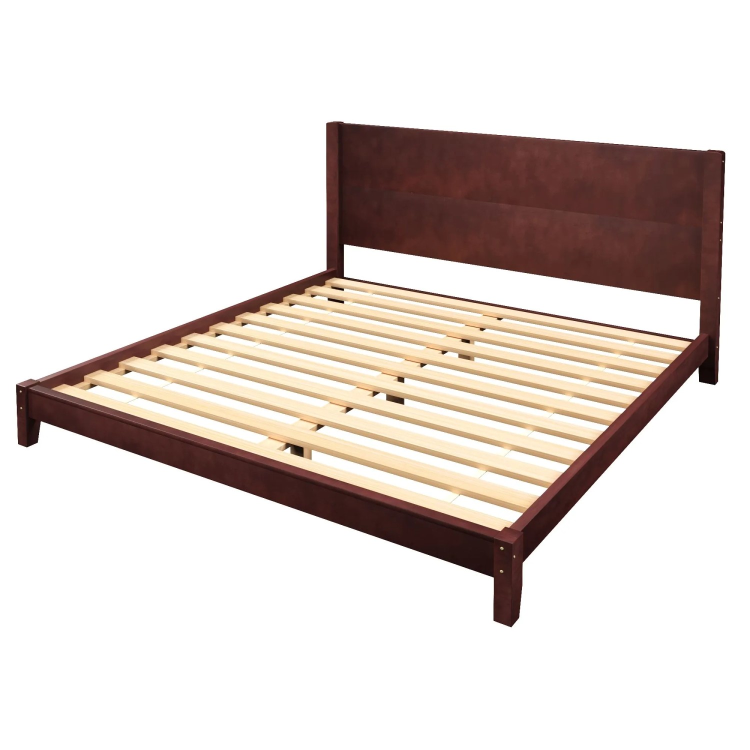 Merax Plattformbett 180x200 cm Mit Kopfteil Lattenrost Braun