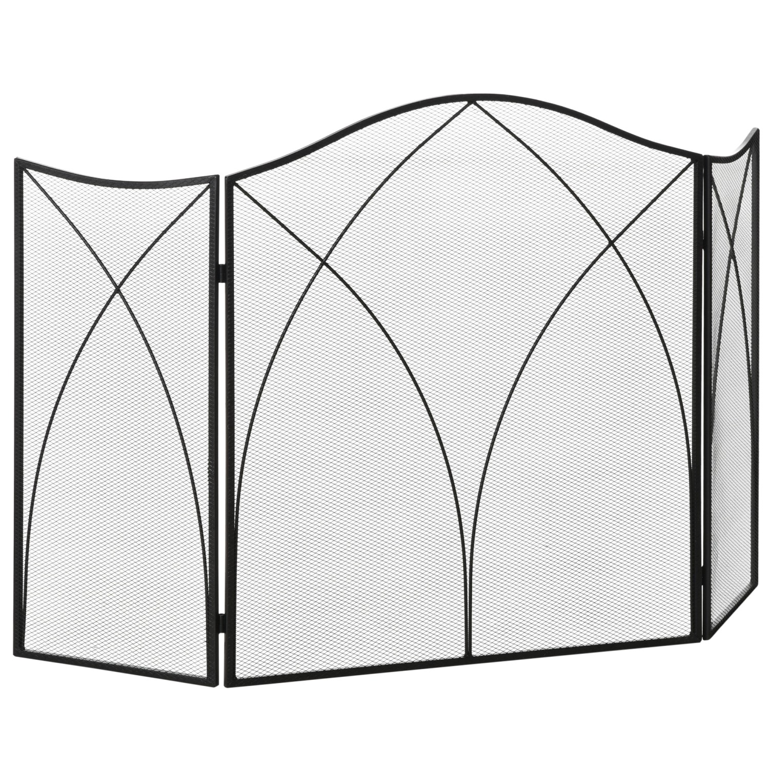 HOMCOM Kaminschutzgitter  Metall Schwarz 108L x 24B x 76H cm günstig online kaufen