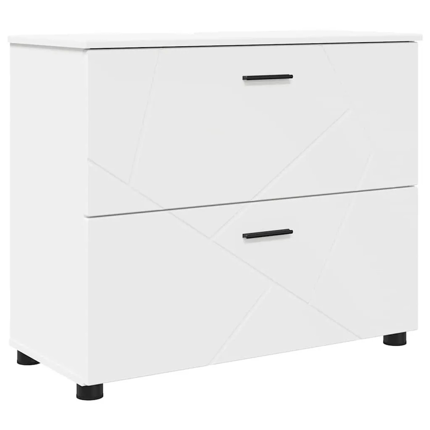 vidaXL Badezimmerschrank Weiß 76,5 x 35 x 64 cm Holzwerkstoff & Metall 8832 günstig online kaufen