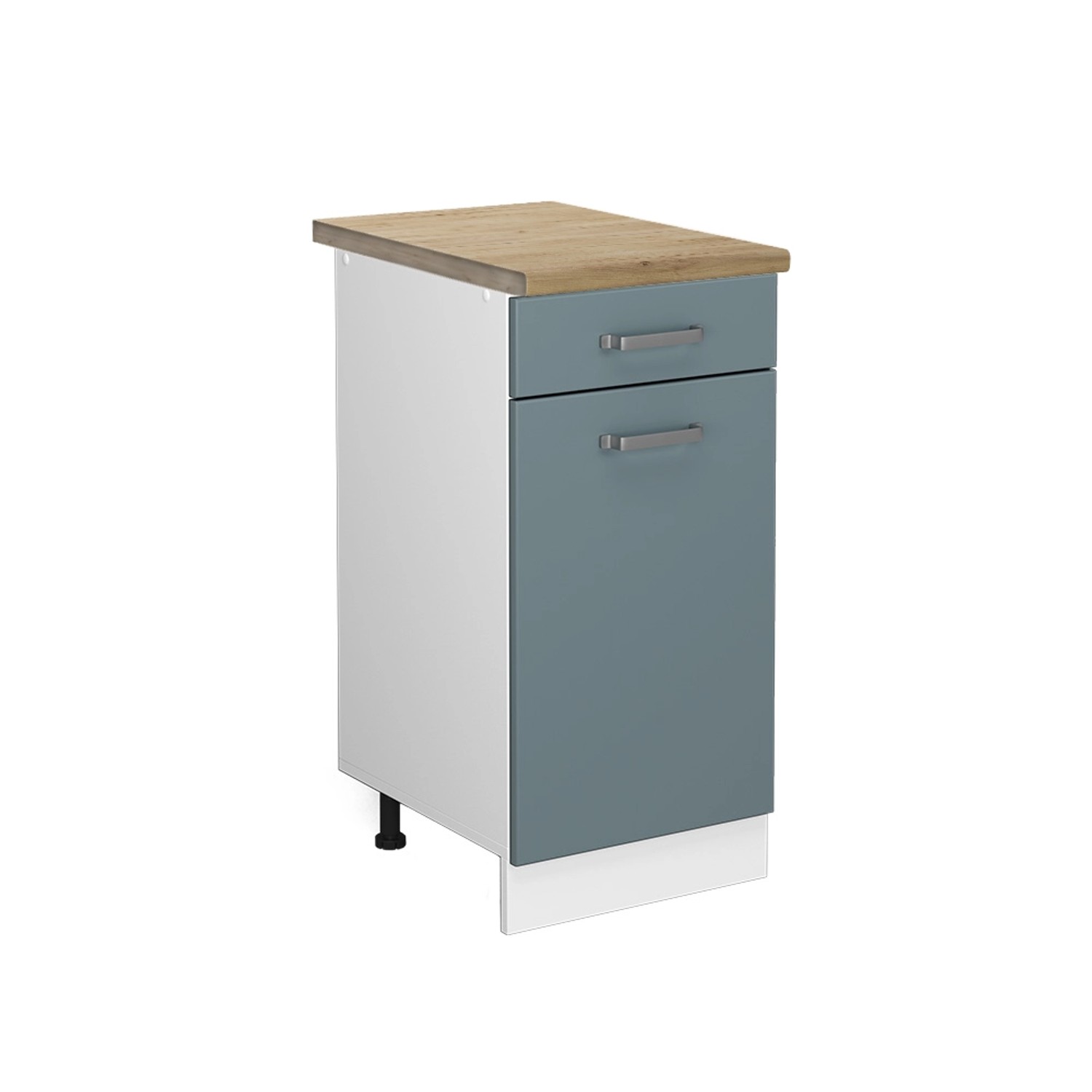 Vicco Küchenunterschrank R-Line Schubladenschrank für die Küche Blau-Grau/Weiß 40 cm AP Eiche