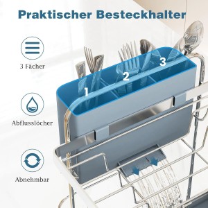 Costway Abtropfgestell 2 Etagen mit Abnehmbarem Korb & 360° Ausguss