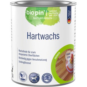 Dose Biopin Natur-Hartwachs Transparent, 750ml, für wasserabweisende Holzoberflächen.