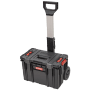 Schwarzer PROREGAL QBRICK Werkzeugtrolley Two mit Teleskopgriff und Rädern.