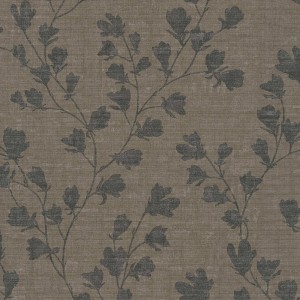 Livingwalls Tapete mit Blumenmuster in Grau und Schwarz, 53 cm breit.