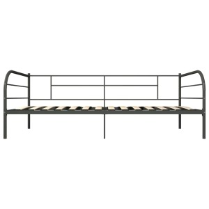 Graues Metall Tagesbett 90x200 cm, Bettrahmen für Matratze (nicht enthalten).