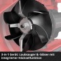 Detailaufnahme des Häckselwerks vom Einhell Akku-Laubsauger Venturro 18/210.