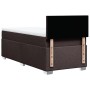 Dunkelbraunes vidaXL Boxspringbett 100x200 cm mit Matratze und Kopfteil.
