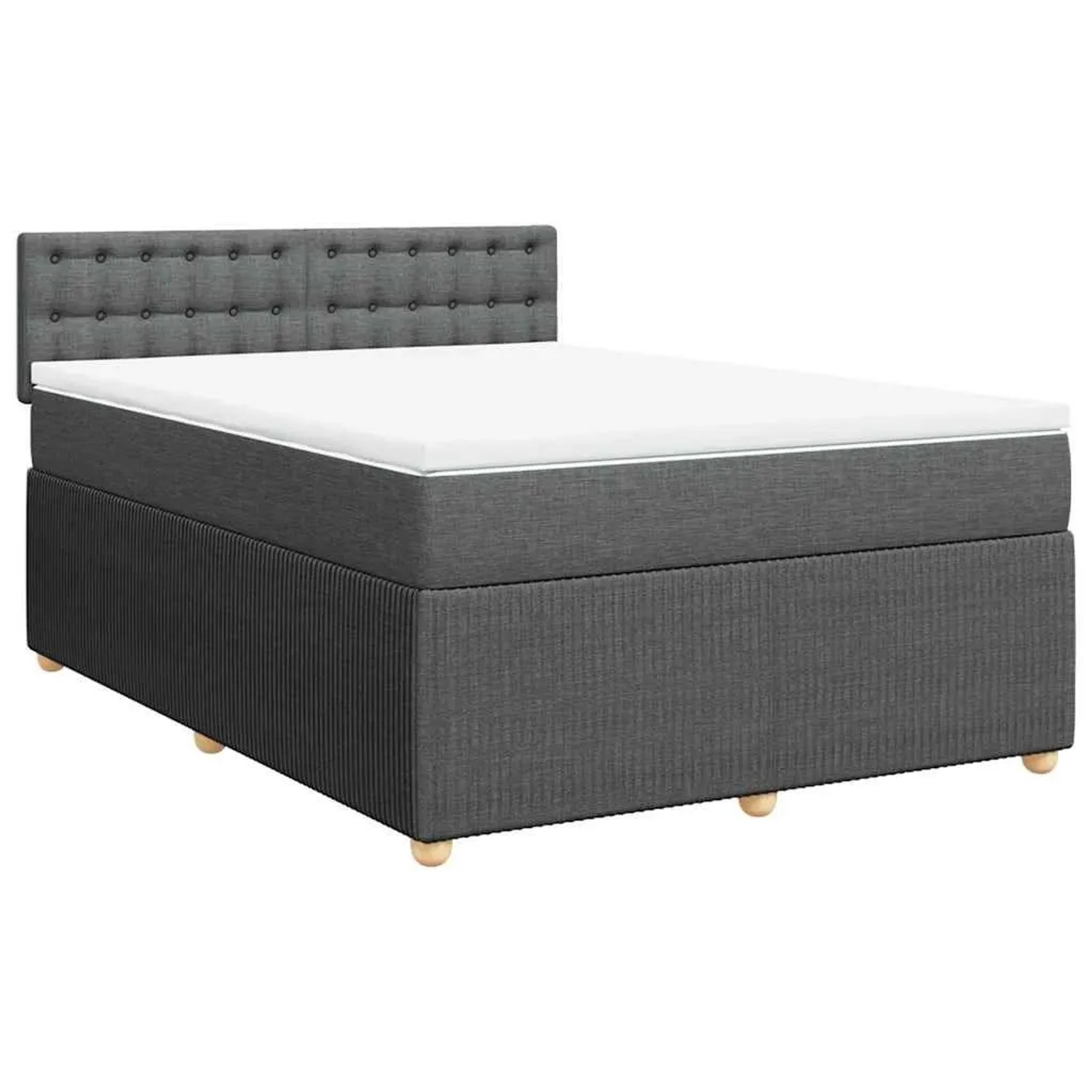vidaXL Boxspringbett mit Matratze Dunkelgrau 140x190 cm Stoff 3289766 günstig online kaufen