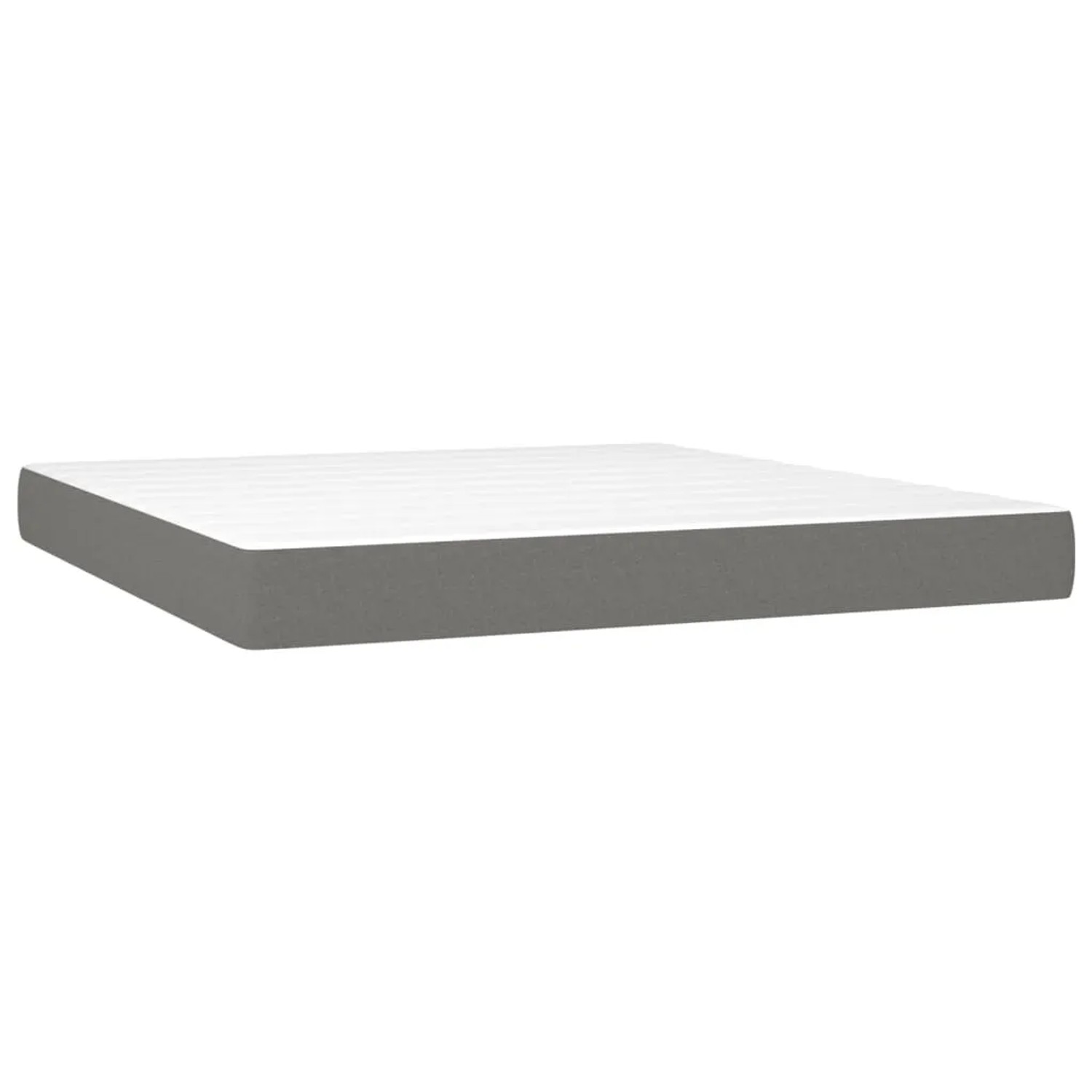 Boxspringbett Matratze, dunkelgrau/weiß, 160x200 cm. Stoffbezug, Taschenfederkern. Bequemes Bett für erholsamen Schlaf.