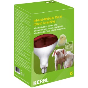 Kerbl Hartglas-Infrarotlampe 250W für Geflügelzucht. Wärmelampe mit robustem Glas für langlebigen Einsatz.