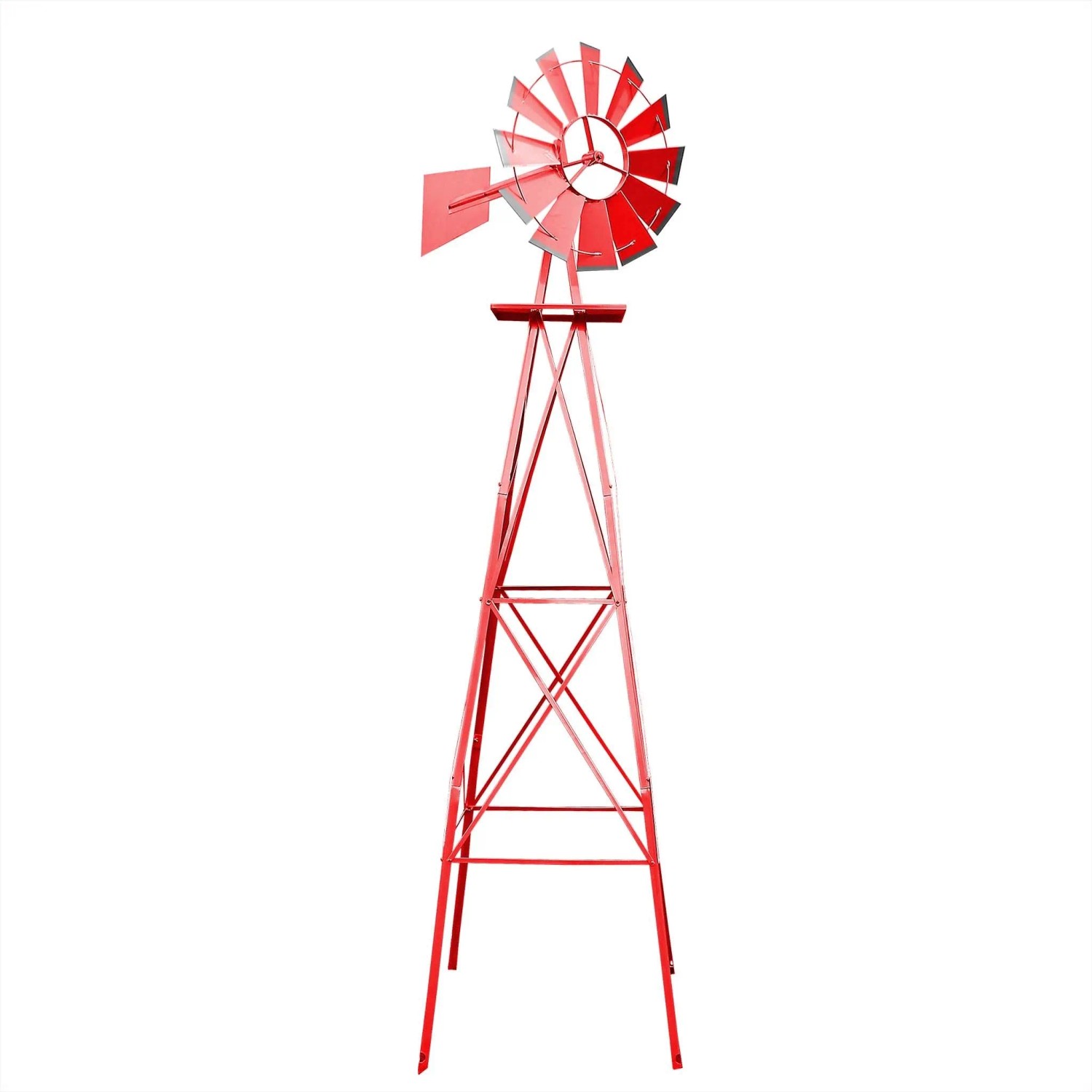 Wiltec Windrad Mit 245Cm Höhe Windmühle In Rot Windspiel Gartendeko Rankhilfe