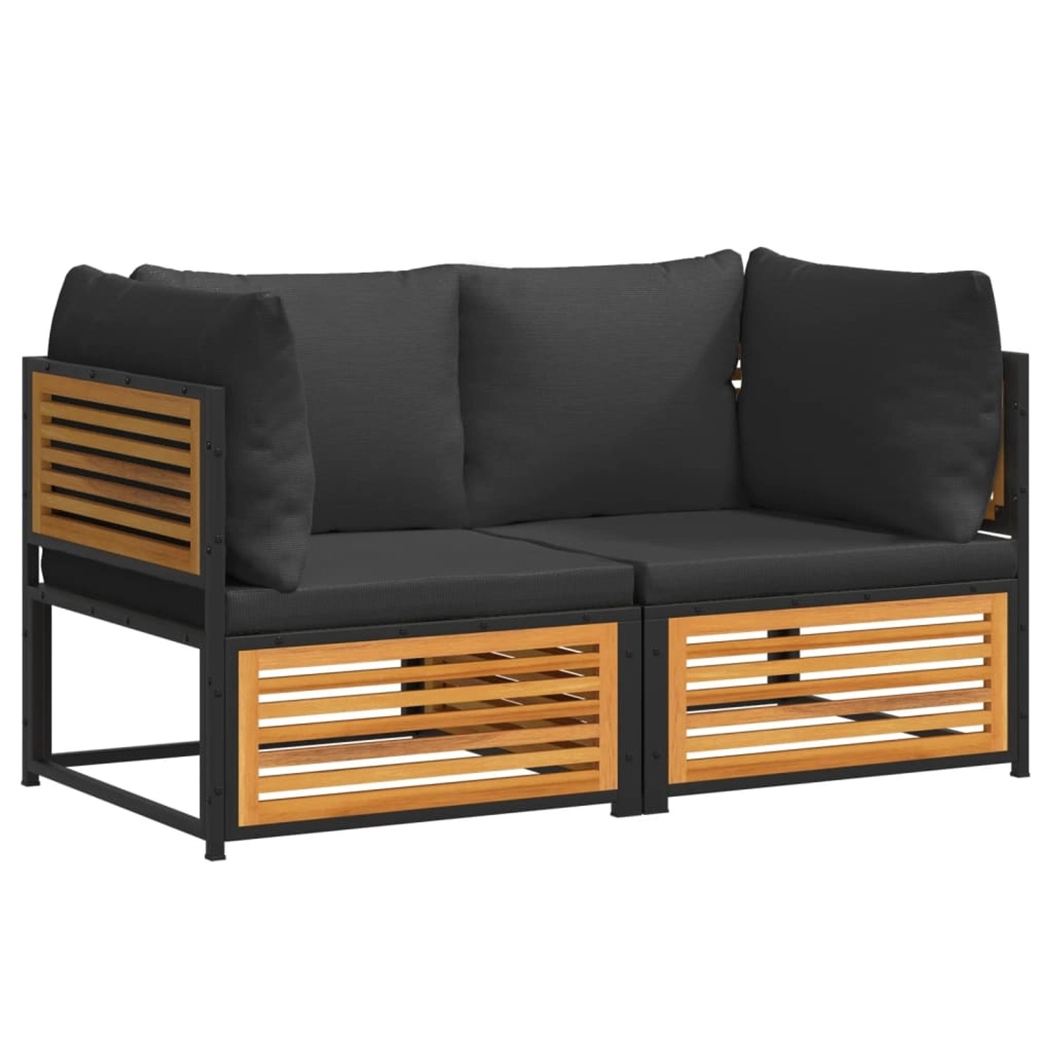 vidaXL 2-tlg Garten-Sofa-Set mit Kissen Massivholz Akazie Modell 1