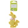Gelbe Osterdeko: Hasenfiguren aus Polyresin, 8,9 cm, Mutter mit Kind, Frühlingsdeko.
