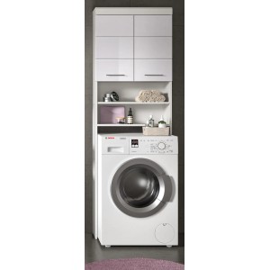 Inn.Furn Waschmaschinenschrank in Weiß Hochglanz 63 x 191 cm Shawn
