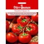 Dürr Samen Tomaten Diplom F1: Reife, rote Tomaten und Saatgut auf der Packung.