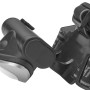 LED Kopflampe LX328, silber-schwarz, mit verstellbarem Kopfband für Sport und Freizeit.