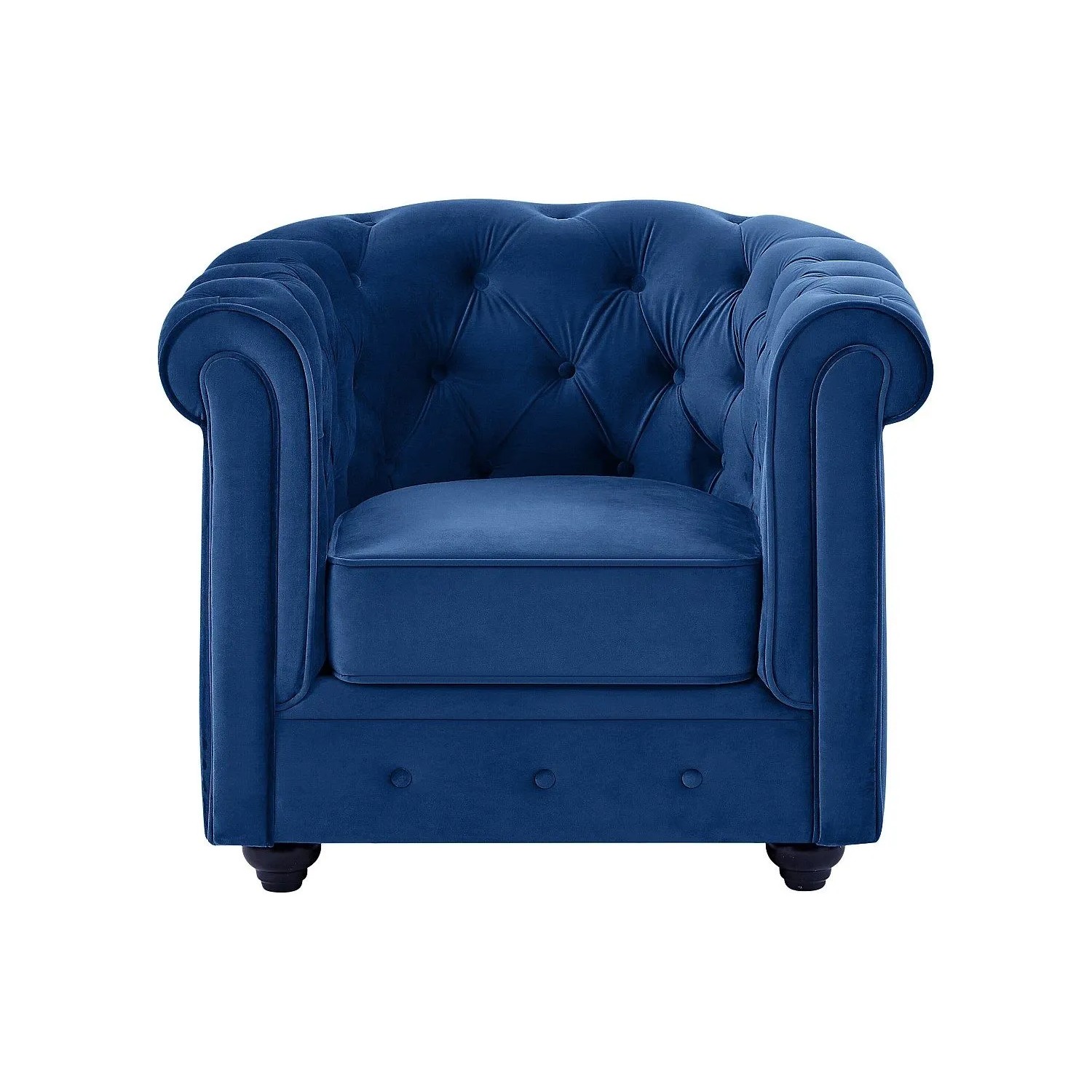 Vente-unique Sessel Mit Gerader Rückenlehne Chesterfield Königsblau 82 cm