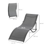 Outsunny Sonnenliegen 2er-Set, ergonomisch geformt, dunkelgrau, mit Maßangaben.