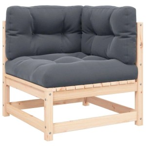 vidaXL Garten-Ecksofa mit Kissen Massivholz Kiefer 807286