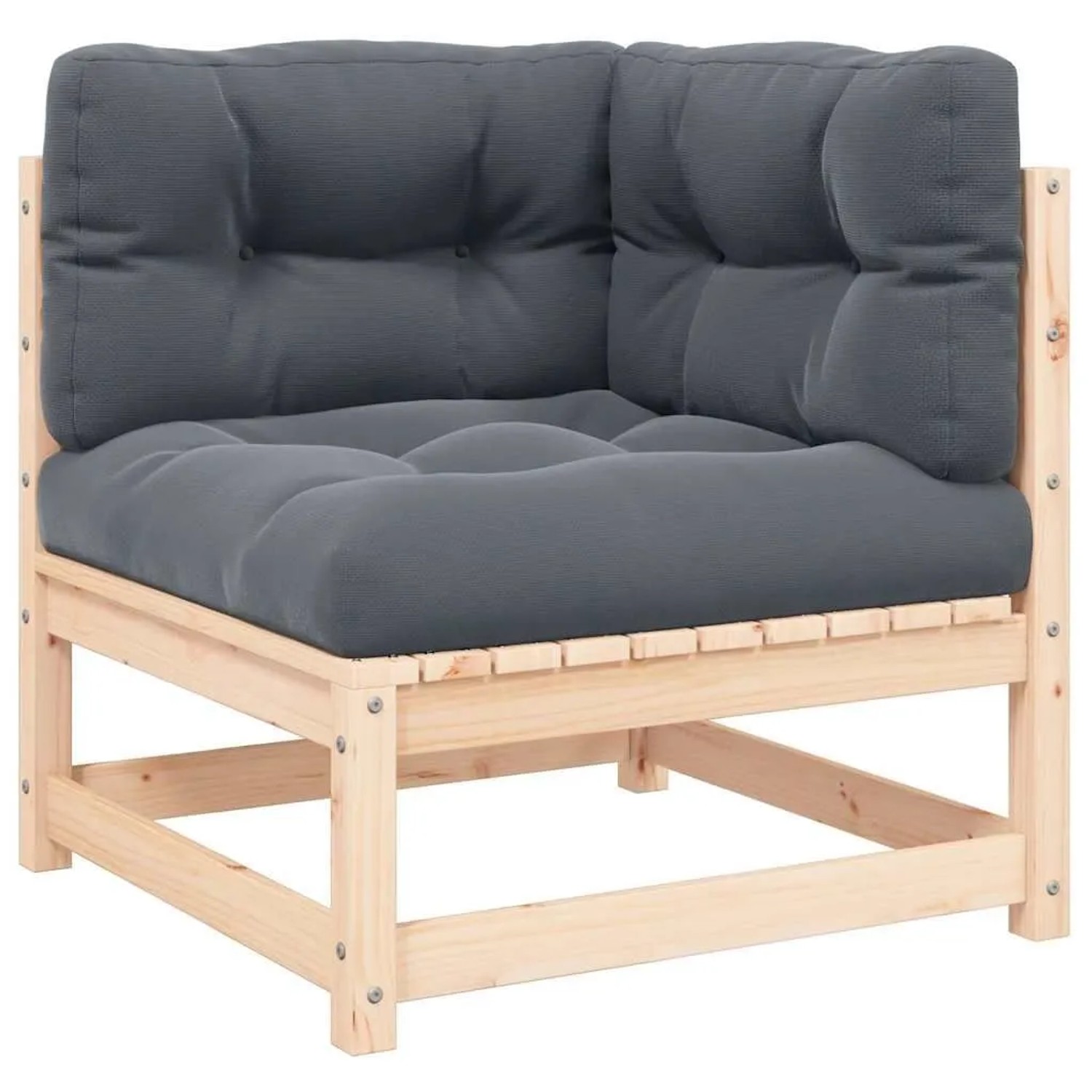 vidaXL Garten-Ecksofa mit Kissen Massivholz Kiefer 807286