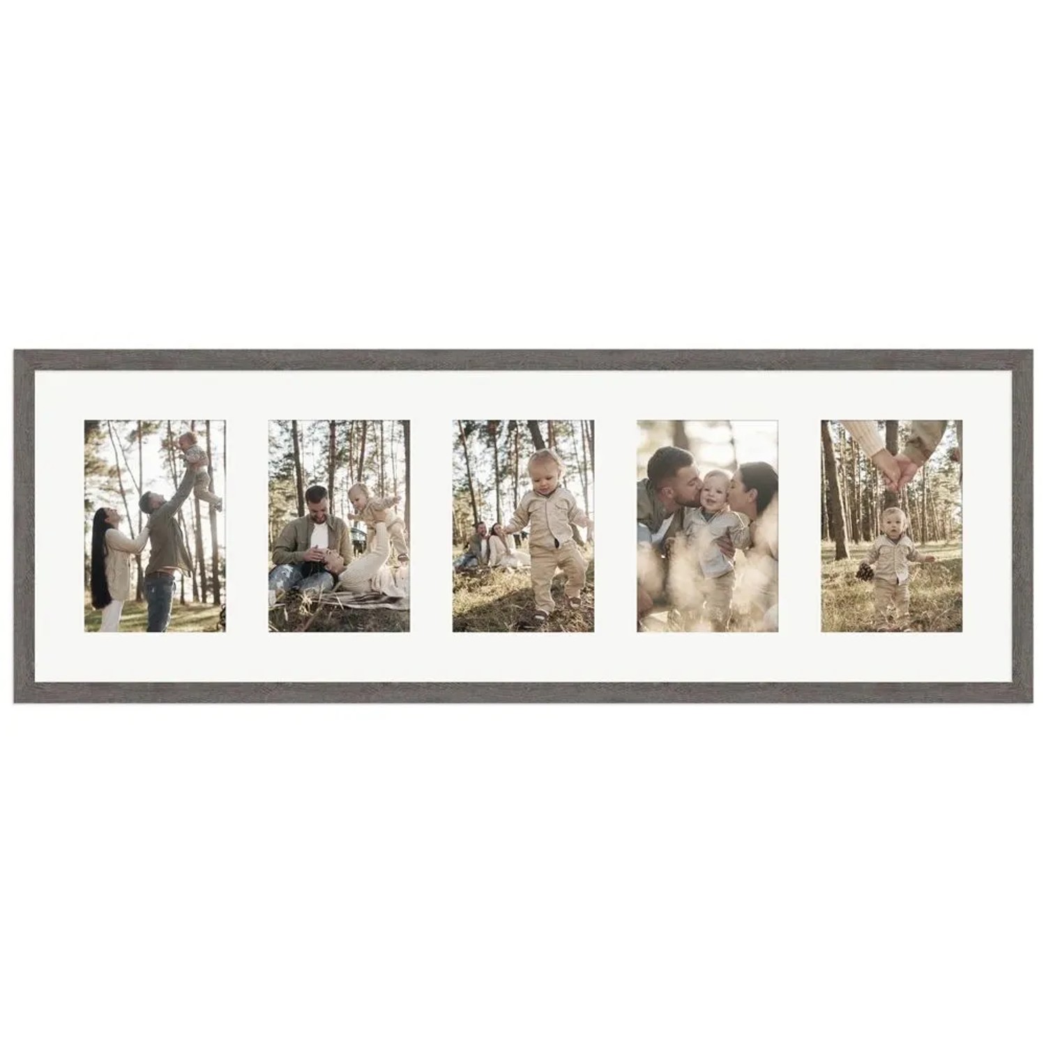 WANDStyle Galerierahmen G950 in Graubraun 23 x 70 cm für 5 Bilder im Format 10 x 15 cm