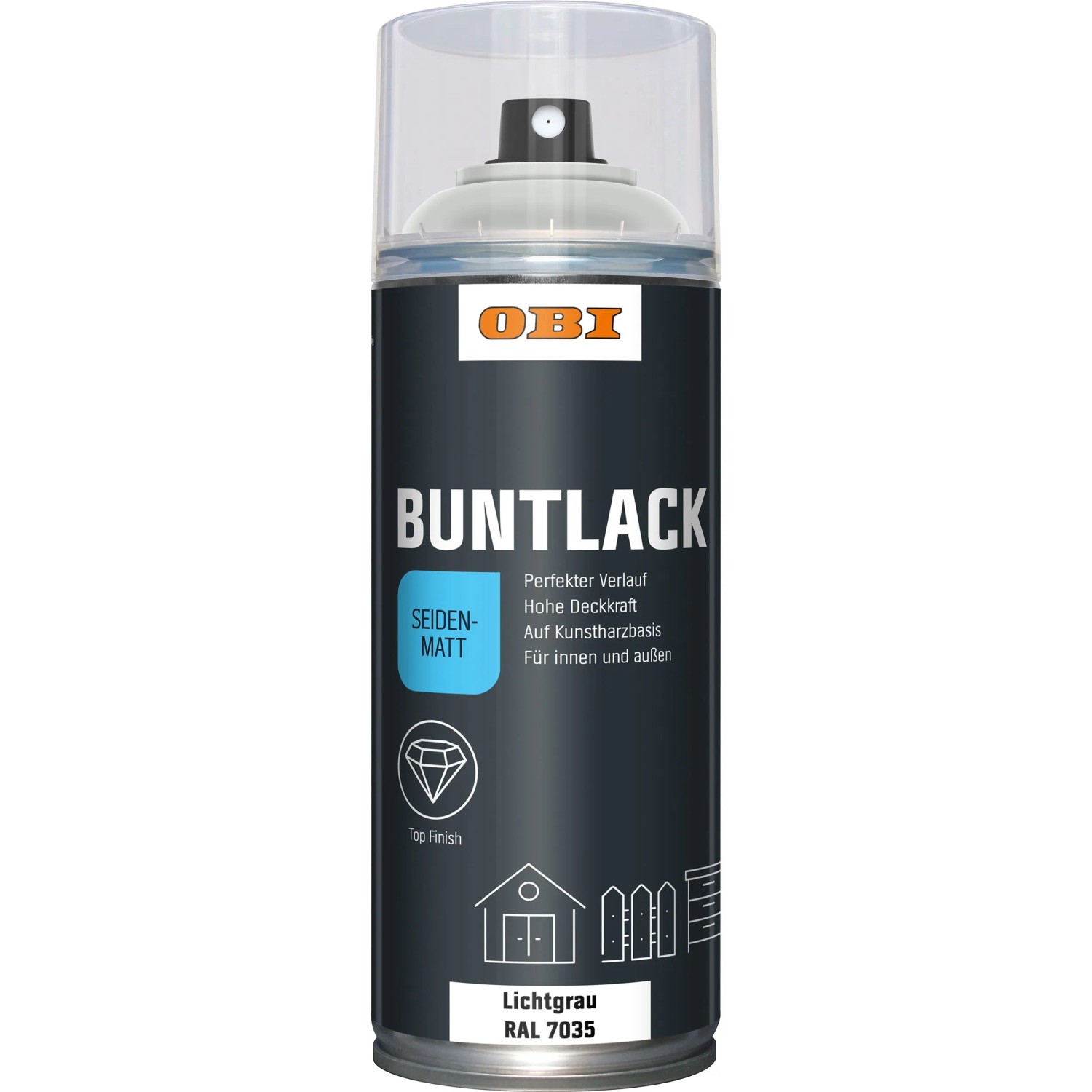 OBI Buntlack Spray RAL 7035 Lichtgrau seidenmatt 400 ml