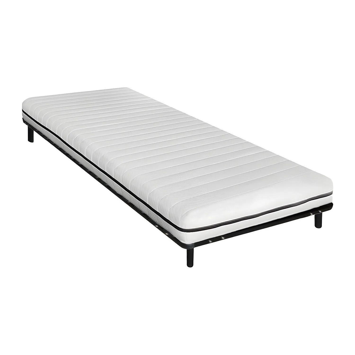 Vente-unique Matratze Und Lattenrost Nasus Schwarz 190 cm  188 cm  3.8 cm