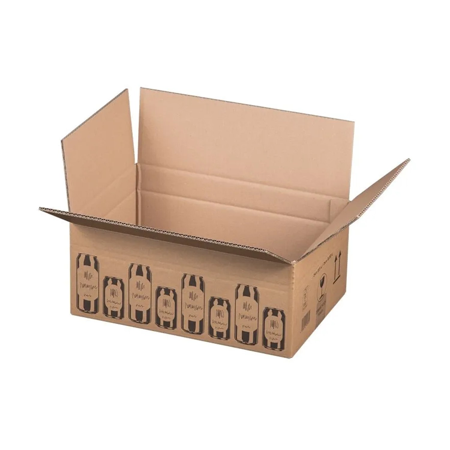PROREGAL Mega Deal 15x Versandkarton für 24 Getränkedosen LxBxH 410x275x170mm 033L + 05L Dosen mit Höhenriller Doppelwellig Ohne Gefache Braun