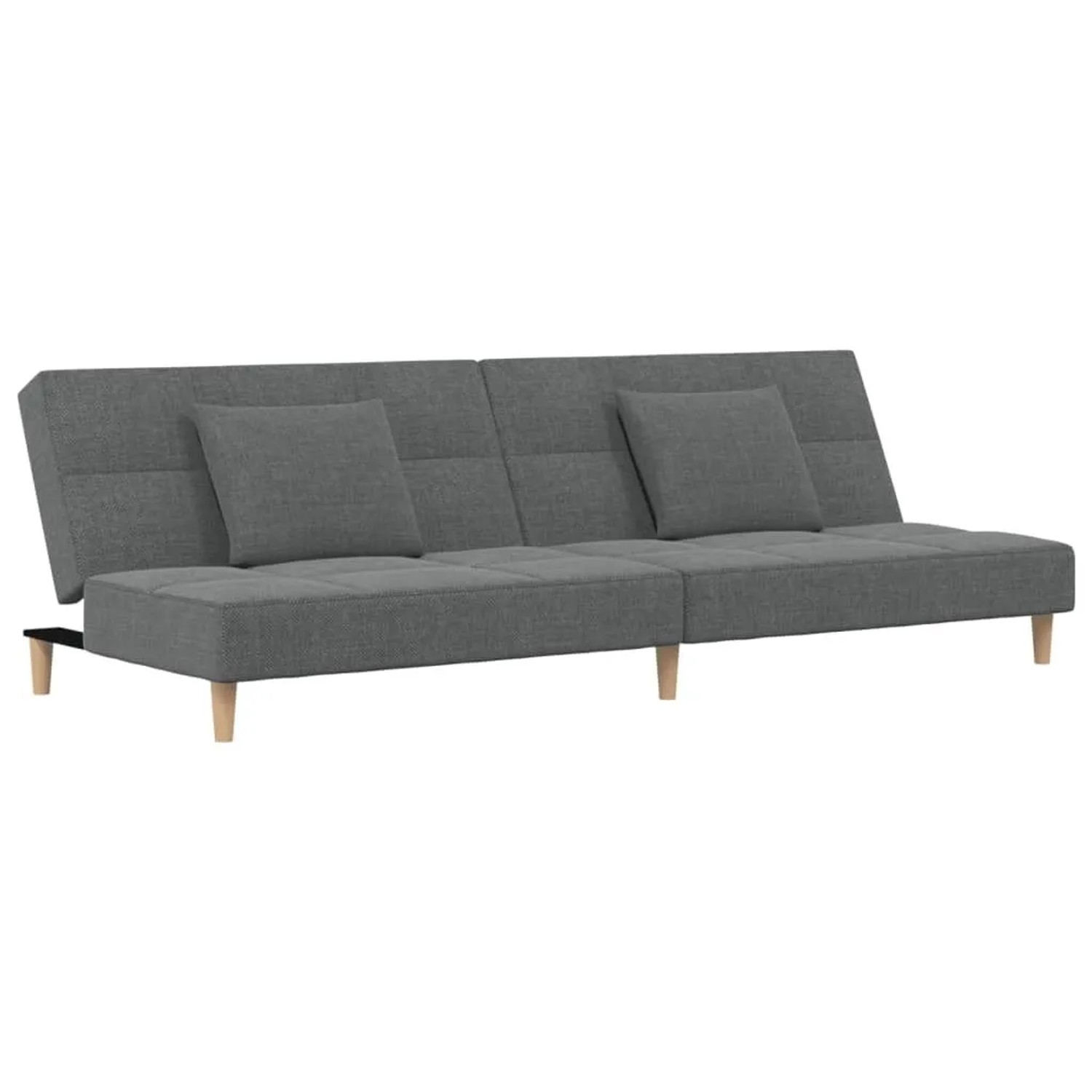 vidaXL Schlafsofa 2-Sitzer mit 2 Kissen Dunkelgrau Stoff 375793 günstig online kaufen