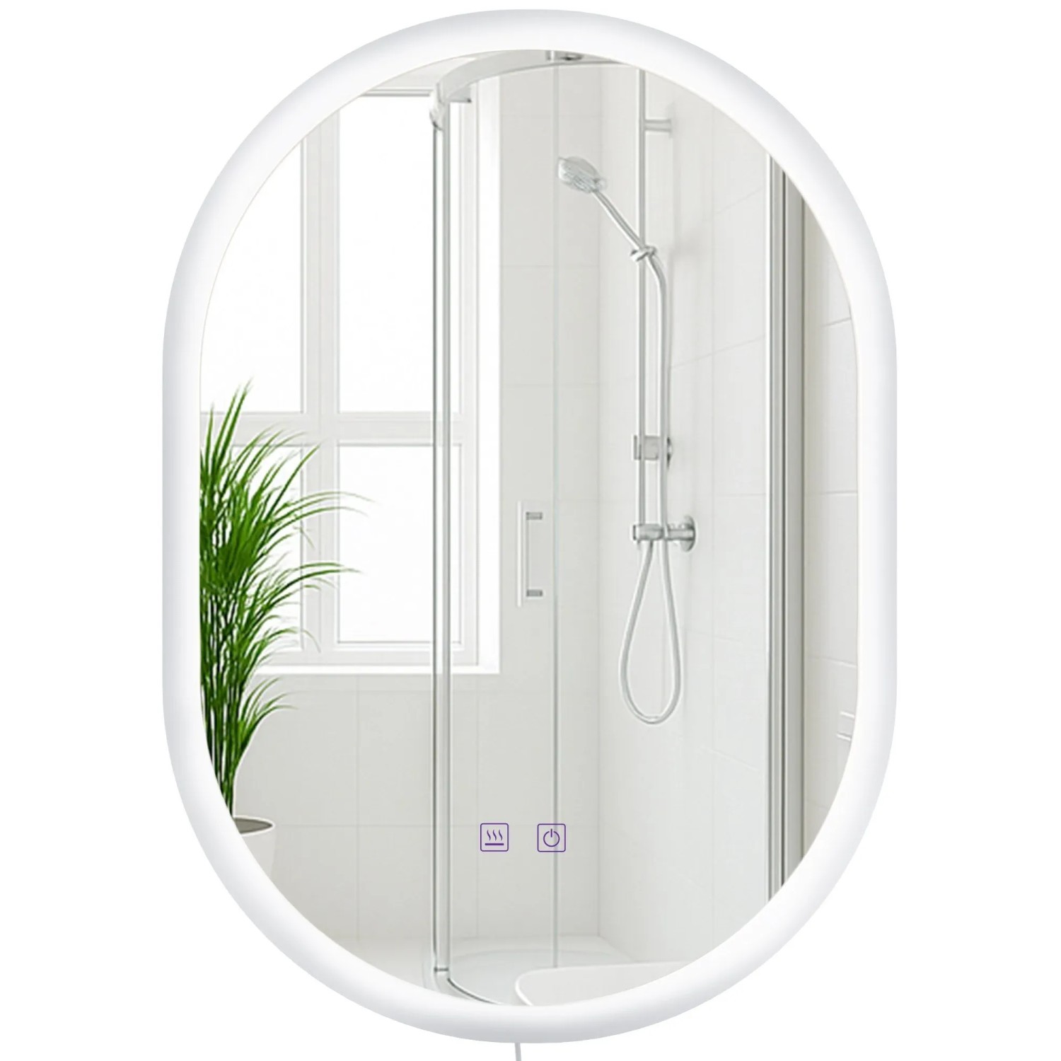 DELUKE Badspiegel BERN 70x50 mit Bluetooth 50x3,5x70cm Glas Klarglas Badezimmerspiegel Wandspiegel