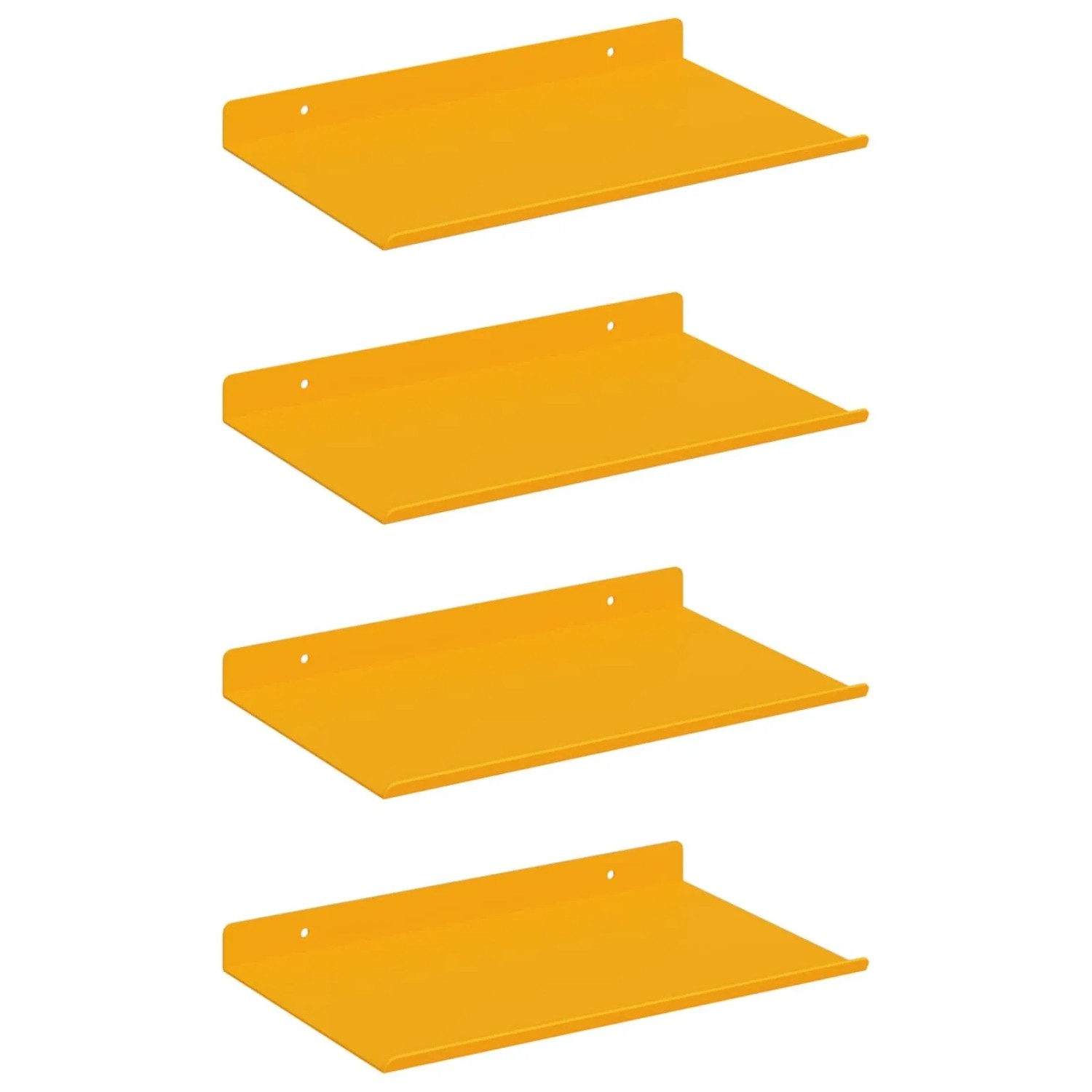 vidaXL Schwebendes Regal 4 Stk Senfgelb 30 x 18 x 2,5 cm Stahl 8004003