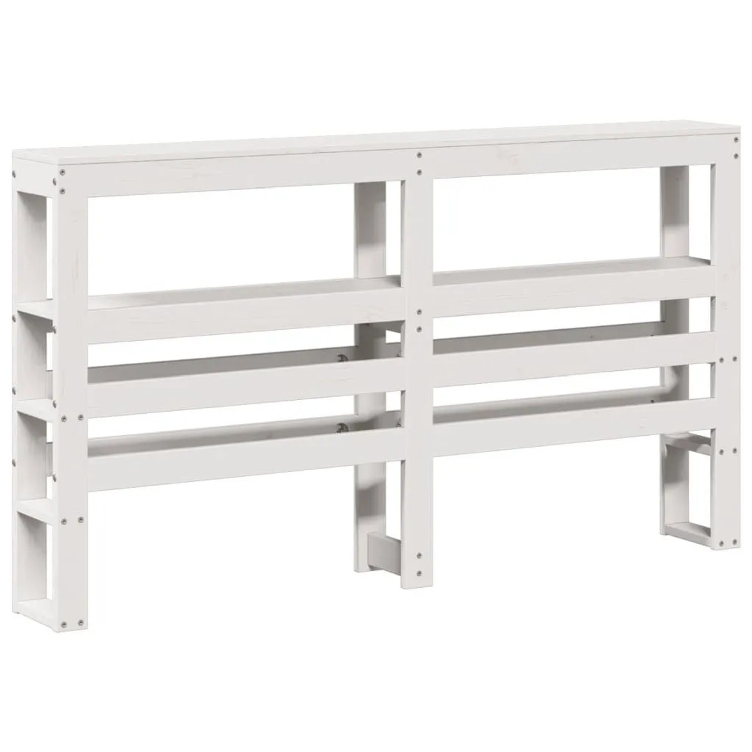vidaXL Kopfteil mit Ablagen Weiß 120 cm Massivholz Kiefer 850891