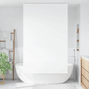 Weißes vidaXL Duschrollo 140x240 cm im Badezimmer. Praktischer Duschvorhang.