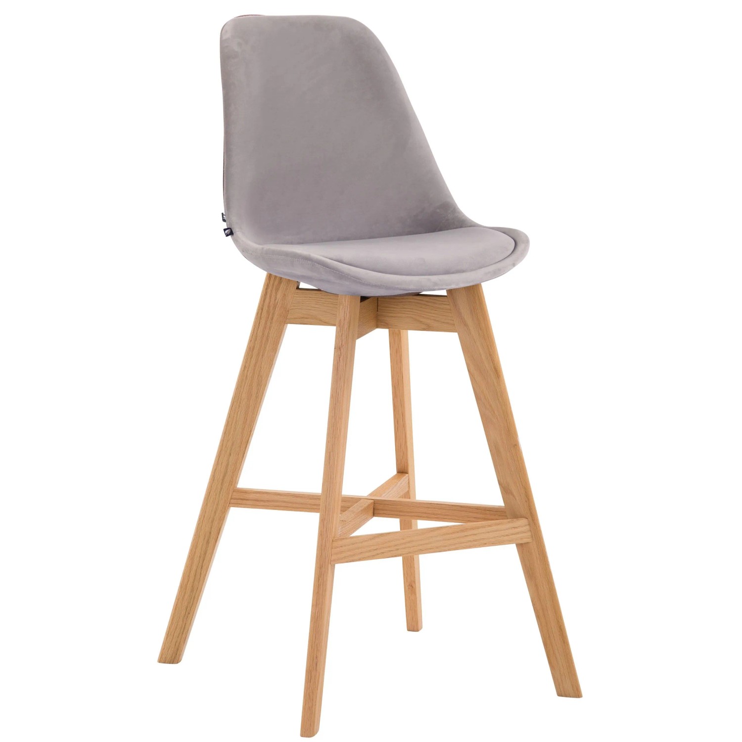 DELUKE Barhocker DUMIR Samt Grau 48x56x112cm Barstuhl Mit Lehne Tresenhocker Tresenstuhl