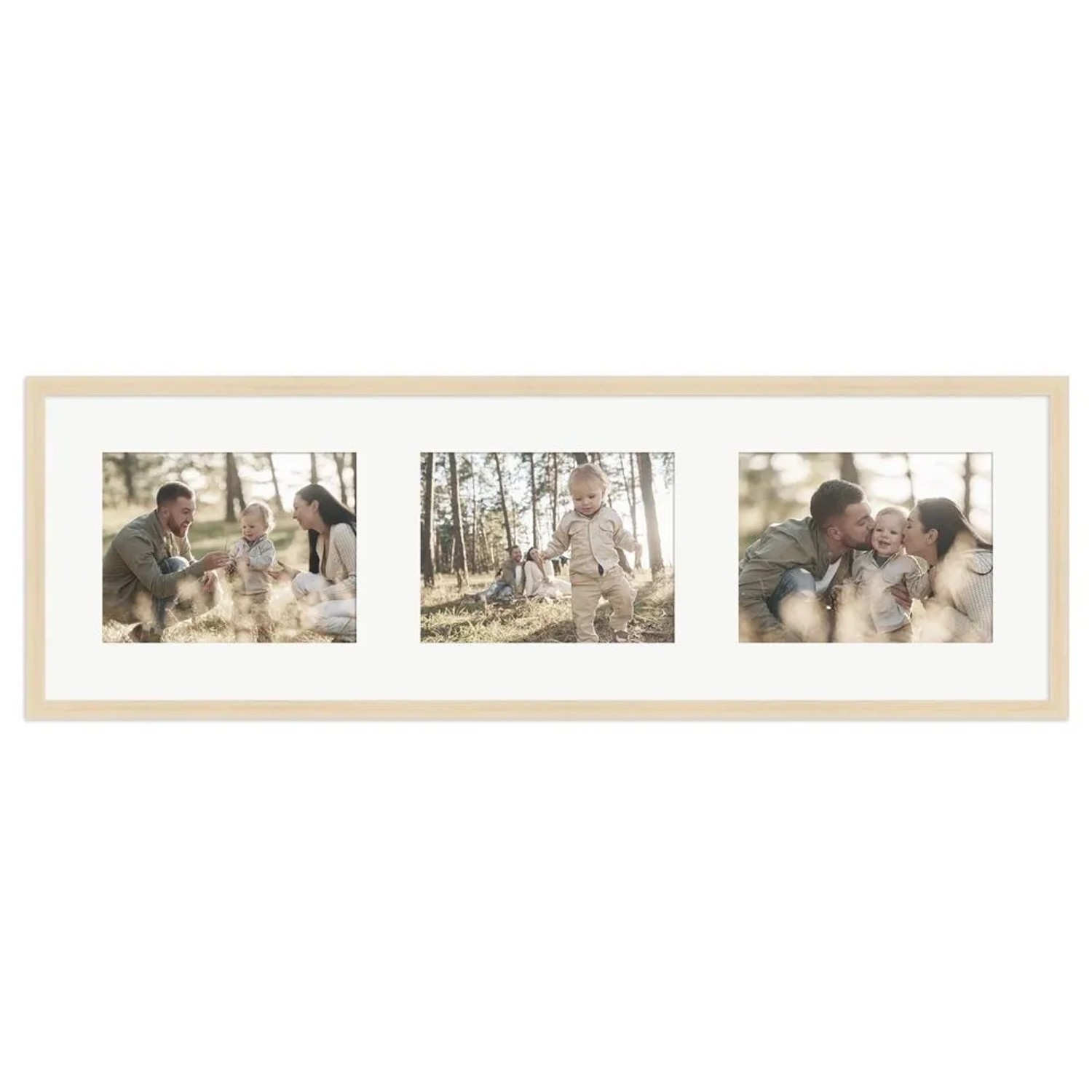 WANDStyle Galerierahmen G950 in Natur 25 x 80 cm für 3 Bilder im Format 15 x 20 cm