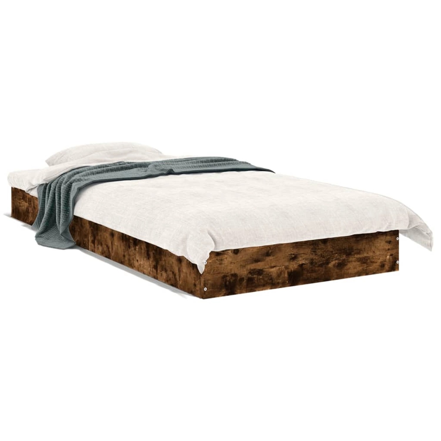 vidaXL Bettgestell ohne Matratze Räuchereiche 90x200 cm Holzwerkstoff 84206 günstig online kaufen