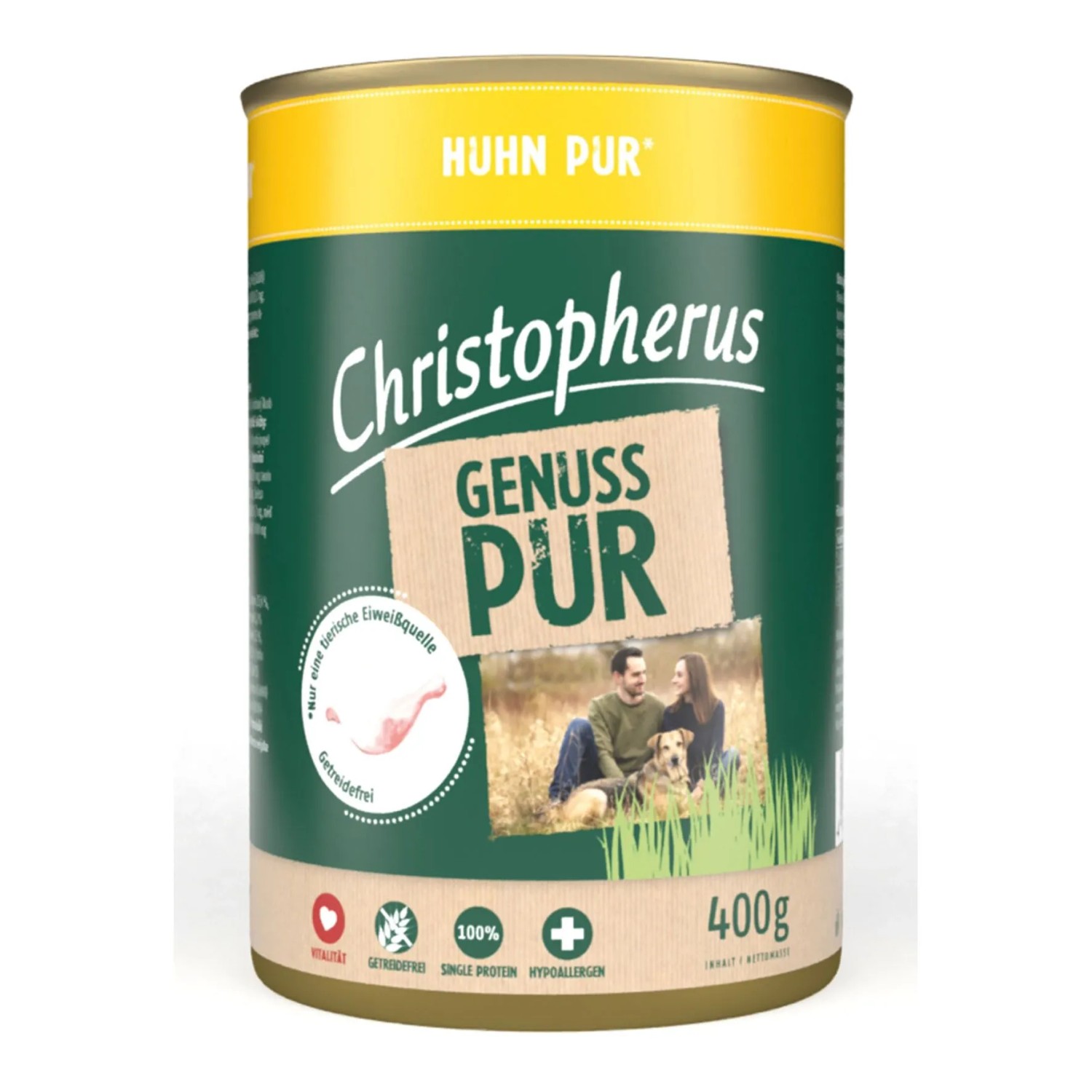 Christopherus Hunde-Nassfutter Pur Huhn 400 g