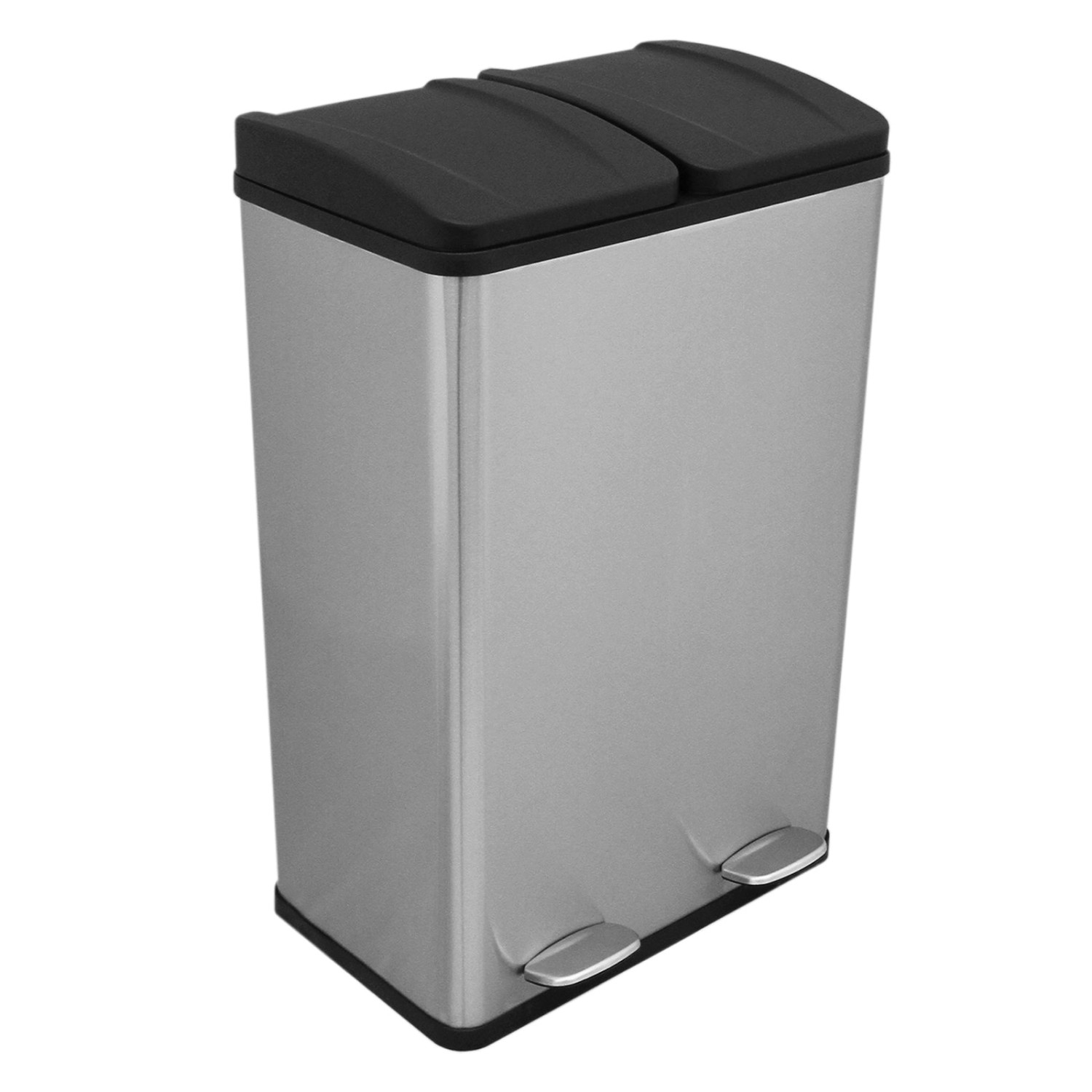 Monstershop 60l Doppel Abfalleimer Tretmülleimer Edelstahl günstig online kaufen