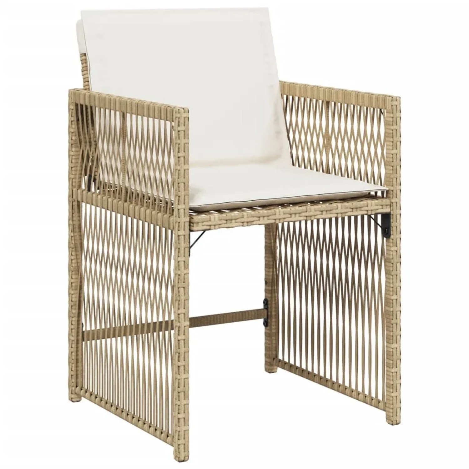 vidaXL Gartenstühle mit Kissen 4 Stk Beige Poly Rattan 365038 günstig online kaufen